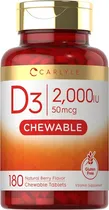 Comprar Carlyle Vitamina D3 2,000iu 180 Tabletas Masticables Sabor Sin Sabor