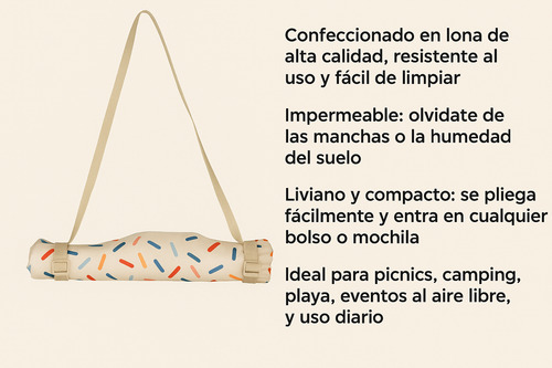 Manta Lona Playera Matera Pileta Impermeable Picnic Confites