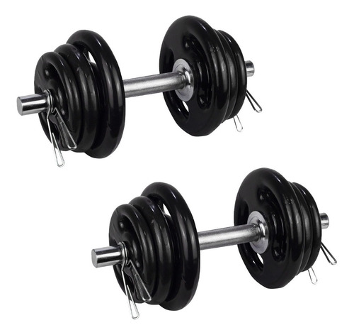 2 Halteres 40cm+24kg Anilhas Emborrachadas 4x3kg 4x2kg 4x1kg