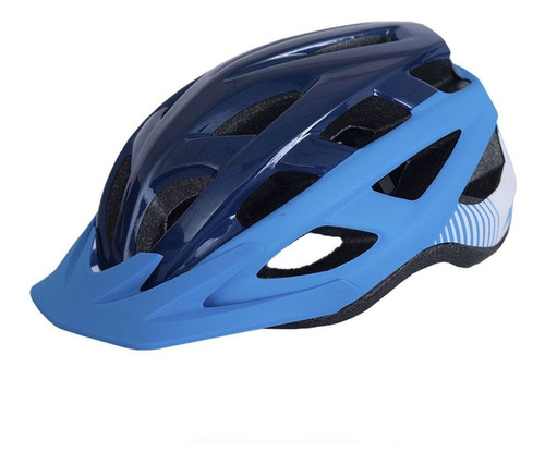 Capacete Asw Bike Fun Azul Marinho E Turquesa Com Led Trase