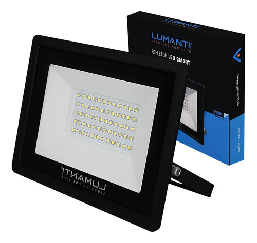 Refletor Preto Lumanti Led Smart SMD-RL650S 50W Bivolt Branco Frio