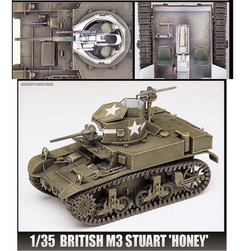 Imagem 5 de 6 de Plastimodelismo Academy Tanque M3 Stuart Honey 1/35