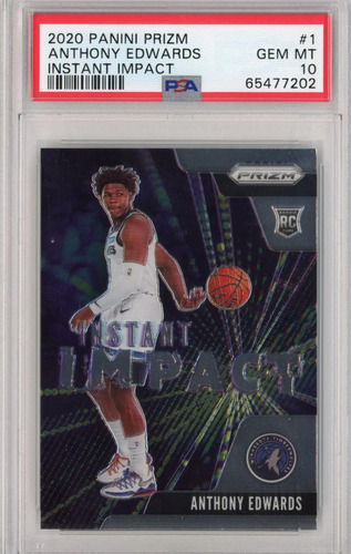 Tarjeta De Baloncesto Panini Prizm Anthony Edwards 1 Instant