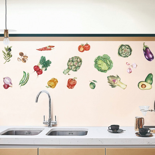 Imagen 3 de 5 de Vinilos Decorativos Vegetales Elementos Cocina Comida Palta