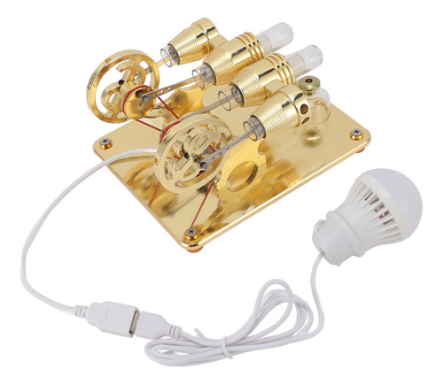 Led De 4 Cilindros, Motor Stirling, Aire Caliente, Bricolaje