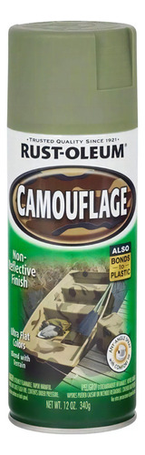 Pintura Spray Rust-oleum 340 Gr Camuflado Mate 5 Colores Color Verde Militar Mate