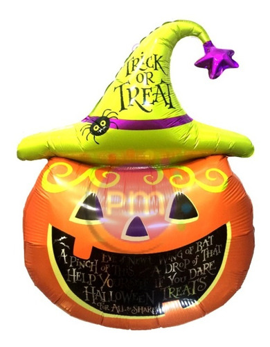 Globo Metalizado Calabaza Truco Trato Halloween 20 Pulgadas