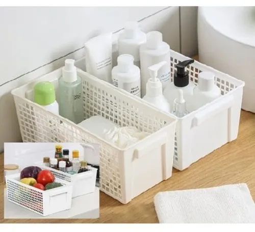 Canastas y cajas organizadoras para baño