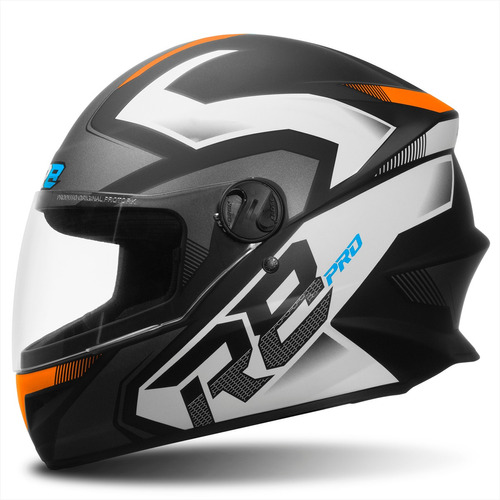 Capacete Para Moto Integral Pro Tork New Liberty 4 R8 Pro Pr Cor Preto/Laranja Tamanho do capacete 58