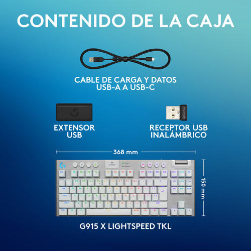 Teclado Inalámbrico Logitech G915 X Lightspeed Tkl Blanco Us