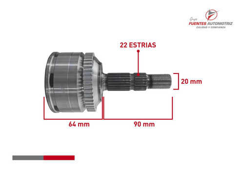 Junta Espiga L/rueda Izquierda Tornado 1.8 2012 A 2022 Abs