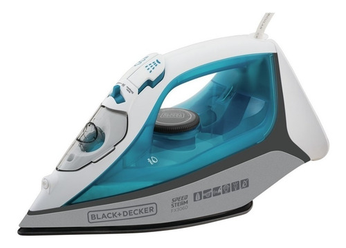 Imagem 1 de 2 de Ferro de passar a vapor Black+Decker FX3060 cor azul e branco com base antiaderente 127V