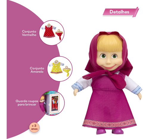 Boneca Masha Com Closet 2567 Cotiplás