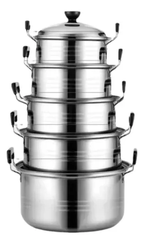 Conjunto 5 Panelas De Aço Inox