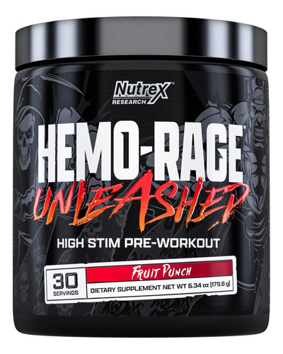 Pre Entreno Hemo Rage Pre Workout Nutrex(origen Eeuu)30 Serv