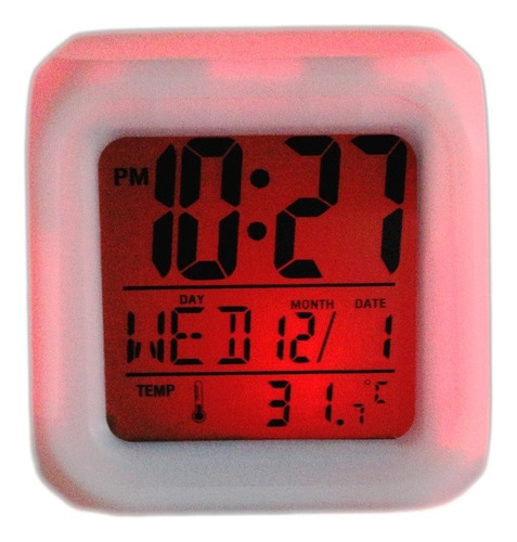Reloj Cubo Led Despertador Digital Cambia Color