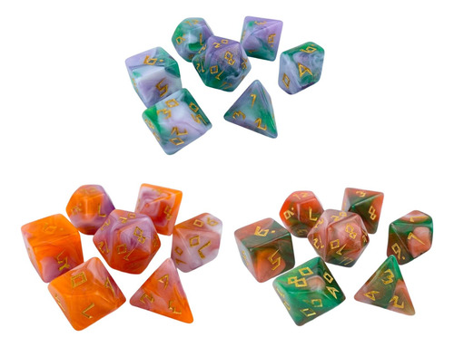 5 Dados De Juego De 7 Piezas Para Juego De Mesa