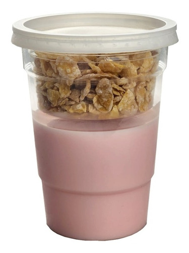 Vaso, Pote Interno Cristal Y Tapa Lisa Ideal Yogurth X 100 U