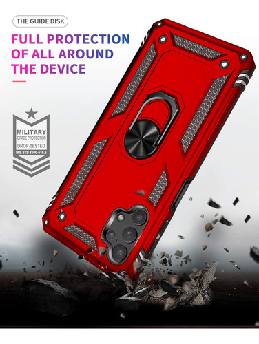 Funda Uso Rudo Golpes Para Galaxy A32 5g Carcasa+mica Rojo Samsung Galaxy A32 5g