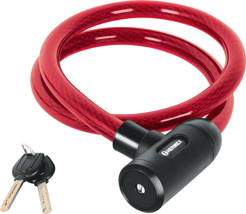 Candado De Cable Bicicleta Moto 15mm 120cm Con Llave Hermex