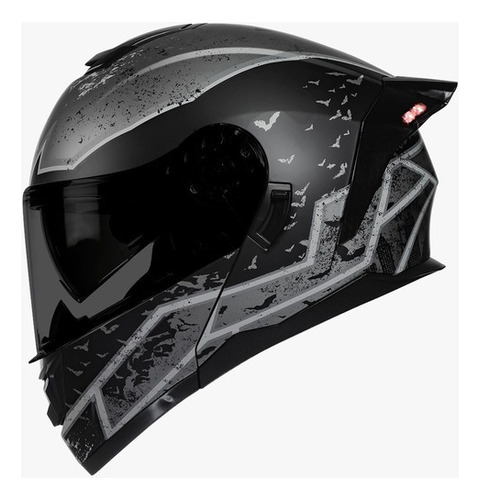 Casco para moto rebatible Kov Zero  gris oscuro brillante talla L (59-60 cm) 