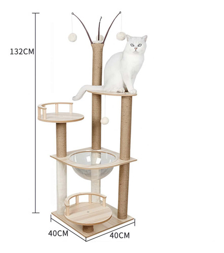 Mueble Rascador Para Gato Multinivel Torre Poste Hamaca 2423