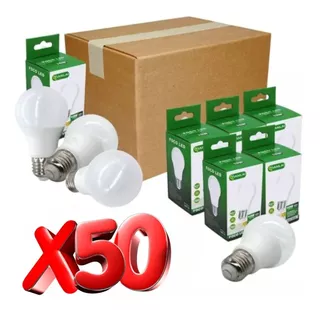 Caja De 50 Focos Led 10w Luz Blanca