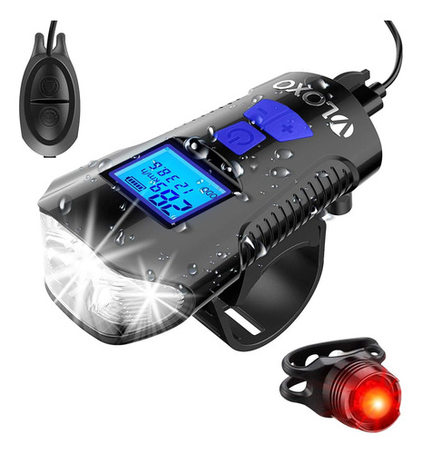 Bike Speedometer With Bike Light Set, Ipx7 Waterproof Bike O