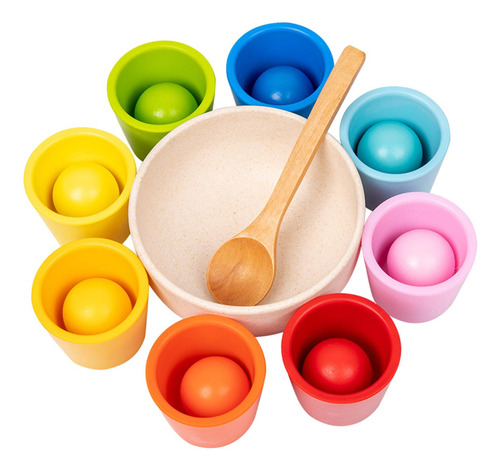 Bolas En Tazas Juguetes Juego De Clasificación De Colores