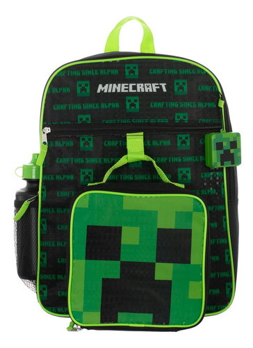 Mochila Minecraft Para Niños, 5 Piezas, Material Escolar Com