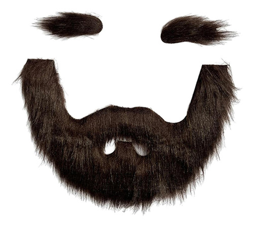 Conjunto De Barba Y Cejas Postizas, Novedad, Disfraz Marrón