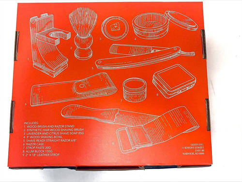 G.b.s Complete Mens Wood Shaving Set - Razor 5/8 And Case,