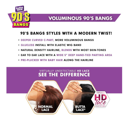 Sensationnel Butta Lace 90sbangs Wigs Unidad 913 Part Sin (2