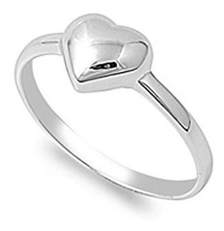 Choose Your Color Sterling Silver Puffed Heart Promise Ring