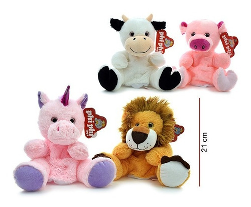 Imagen 1 de 6 de Títere De Mano Animales De Peluches Con Patas 22 Cm