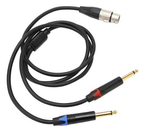 Cable Hembra Doble De 6,35 Mm A Xlr Para Micrófono, Chapado