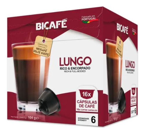 Cápsulas Bicafé Café Lungo Compatible Dolce Gusto Ub