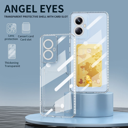 Funda Para Realme C55 Transparente Tarjeta Ranura