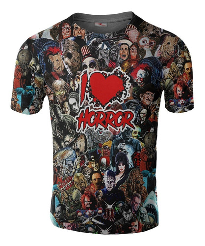 Remera I Love Horror Terror Halloween Ranwey Pr472