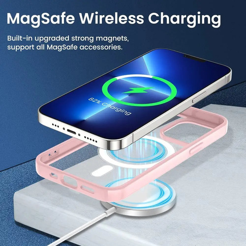 Imagen 9 de 9 de Funda Para iPhone 11 12 13 Pro Max Cromada Compatibl Magsafe