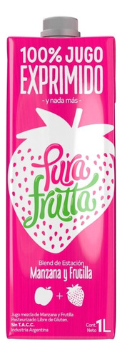 Jugo Pura Frutta 100% Exprimido Frutilla Y Manzana 1 L