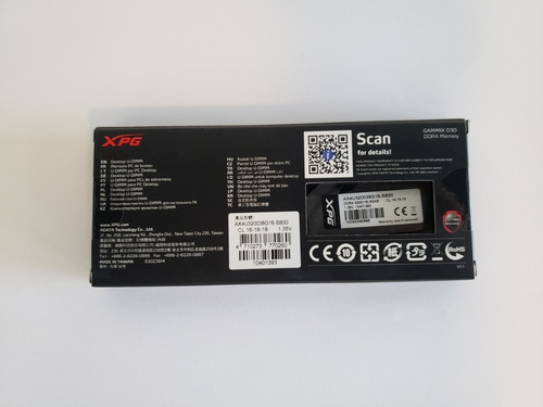 Memória 16g 2x8gb Adata Xpg Gammix D30 Ddr4 3200mhz