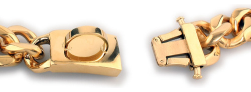 Collar de cadena para perros de acero inoxidable de 19 mm, dorado para collar de color dorado, tamaño 16 pulgadas/41 cm