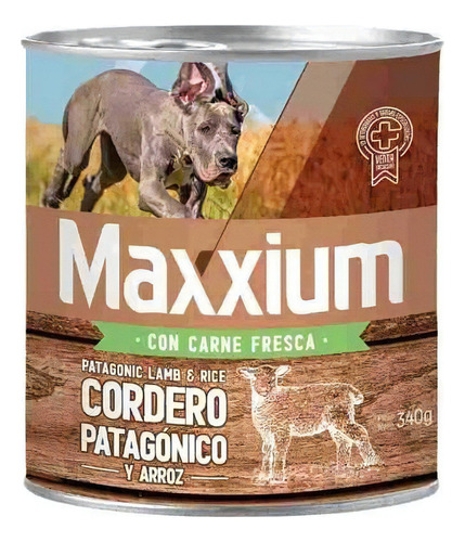 Alimento húmedo Maxxium Perro en lata sabor Cordero 340gr X 6u