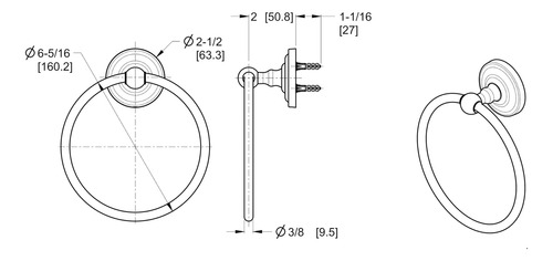 Pfister Brb-r0kk Redmond Collection Tooting Ring, Níquel Esc