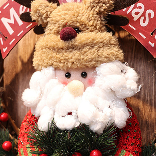 Guirnalda Navideña Adornos De Papá Noel Y Muñeco De Nieve