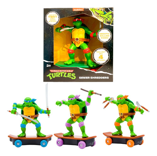 Figura Tortugas Ninja En Skate Surtido Wabro 1047