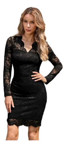 Vestido elegante negro 2025 corto