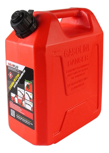 Galón de gasolina de 10 litros con boquilla roja