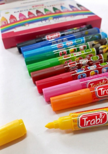 Marcadores Trabi Mega Pinturon Lavable Estuche X 10 Colores